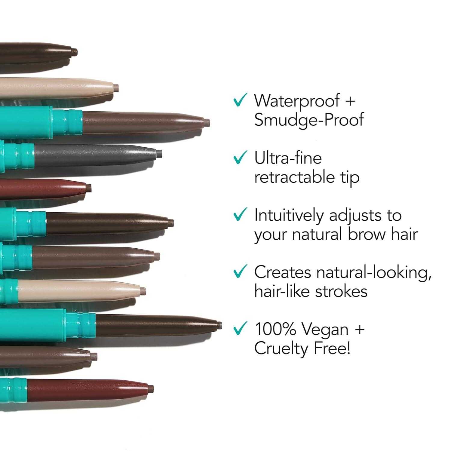 imageThrive Causemetics Infinity Waterproof Eyebrow Pencil Retractable Brow Pencil with Hyaluronic Acid ampamp Shea Butter Dual Ended Eyebrow Brush Spoolie Fine Tip Vegan ampamp Cruelty Free Nan CharcoalNan Charcoal