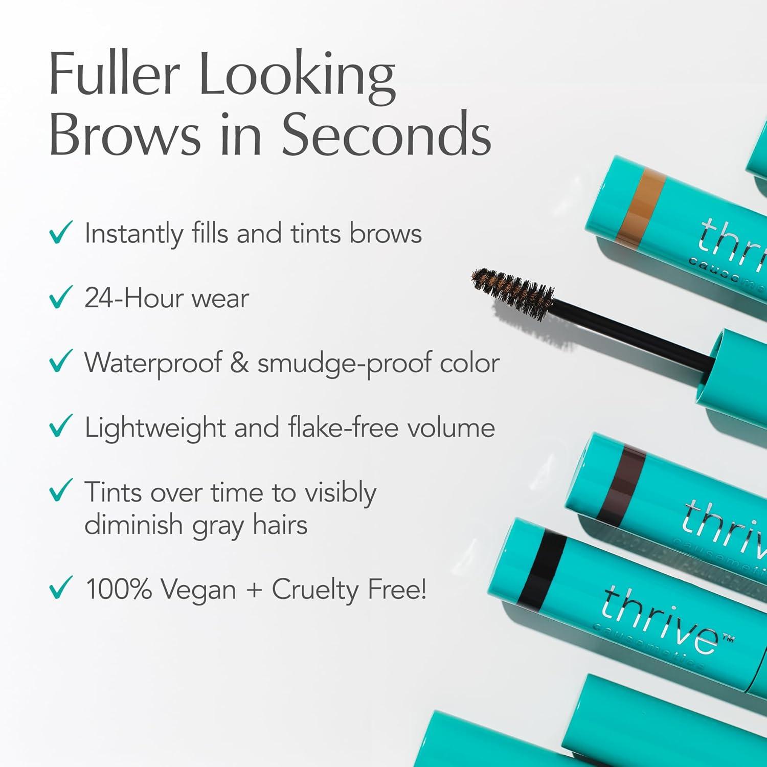 imageThrive Causemetics Instant Brow Fix SemiPermanent Eyebrow Gel Waterproof Tinted Eye Brow Gel with Vitamin B5 SmudgeProof Vegan ampamp Cruelty Free Blanka TaupeNan Charcoal