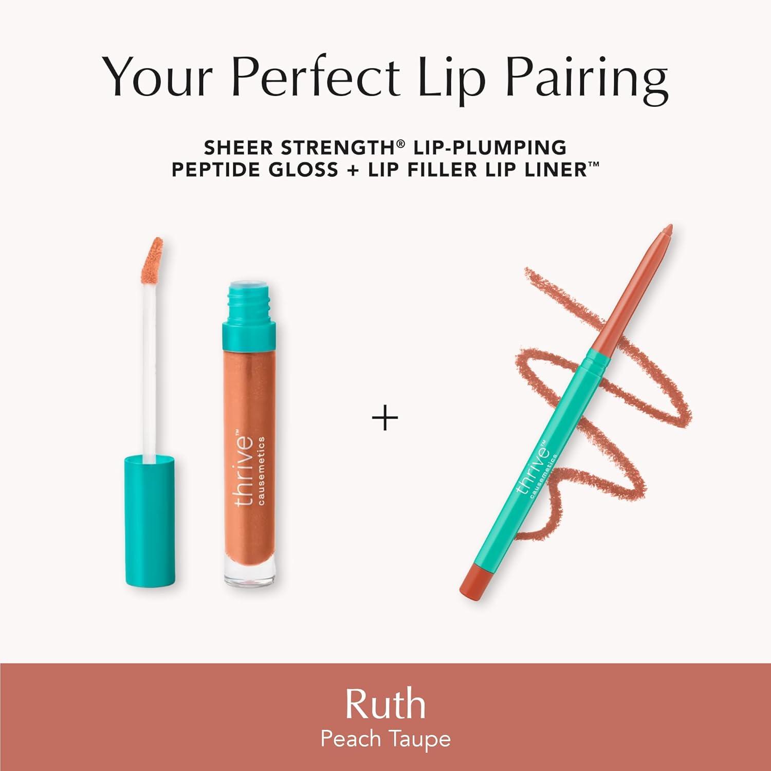 imageThrive Causemetics Lip Filler LongWearing  Plumping Lip Liner Shea Butter Hydrating Lip Plumper Retractable Lip Liner Pencil Built In Sharpener Vegan ampamp Cruelty Free Jesse Pale Rose GingerRuth Peach Taupe