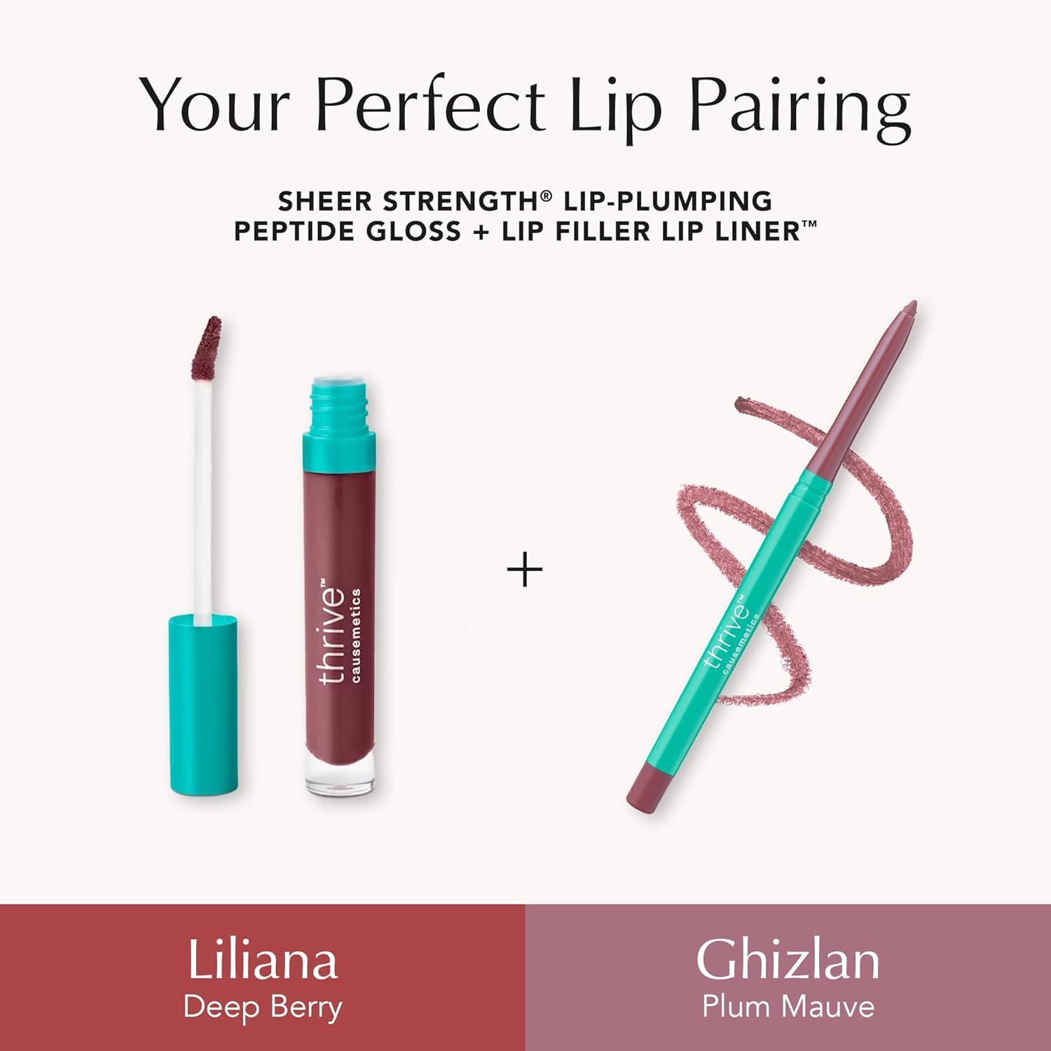 imageThrive Causemetics Lip Filler LongWearing  Plumping Lip Liner Shea Butter Hydrating Lip Plumper Retractable Lip Liner Pencil Built In Sharpener Vegan ampamp Cruelty Free Jesse Pale Rose GingerGhizlan Plum Mauve