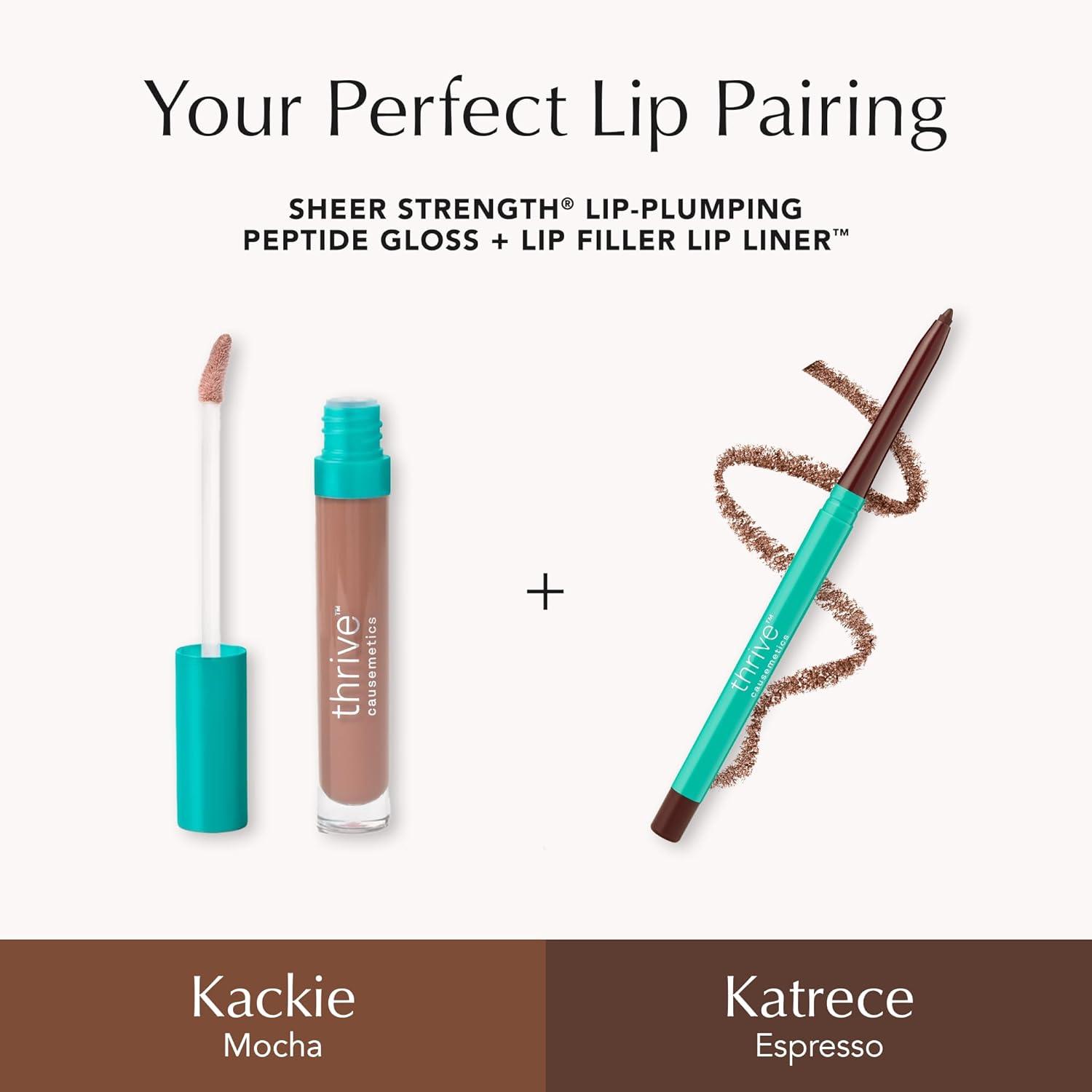 imageThrive Causemetics Lip Filler LongWearing  Plumping Lip Liner Shea Butter Hydrating Lip Plumper Retractable Lip Liner Pencil Built In Sharpener Vegan ampamp Cruelty Free Jesse Pale Rose GingerKatrece Espresso