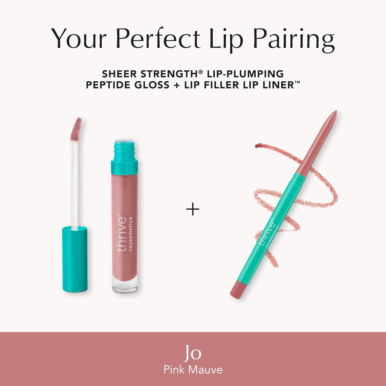 imageThrive Causemetics Lip Filler LongWearing  Plumping Lip Liner Shea Butter Hydrating Lip Plumper Retractable Lip Liner Pencil Built In Sharpener Vegan ampamp Cruelty Free Jesse Pale Rose GingerJo Pink Mauve