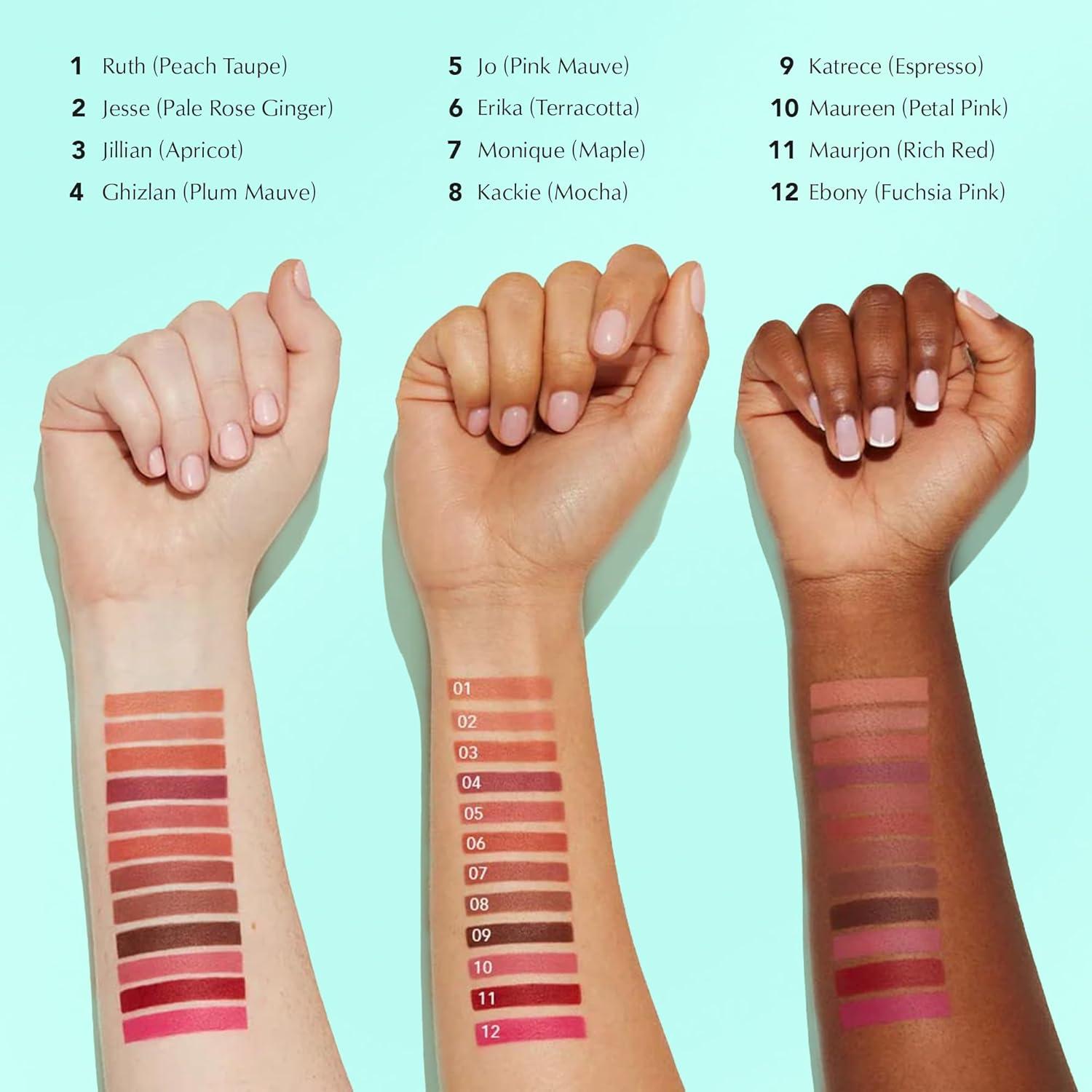 imageThrive Causemetics Lip Filler LongWearing  Plumping Lip Liner Shea Butter Hydrating Lip Plumper Retractable Lip Liner Pencil Built In Sharpener Vegan ampamp Cruelty Free Jesse Pale Rose GingerKackie Mocha