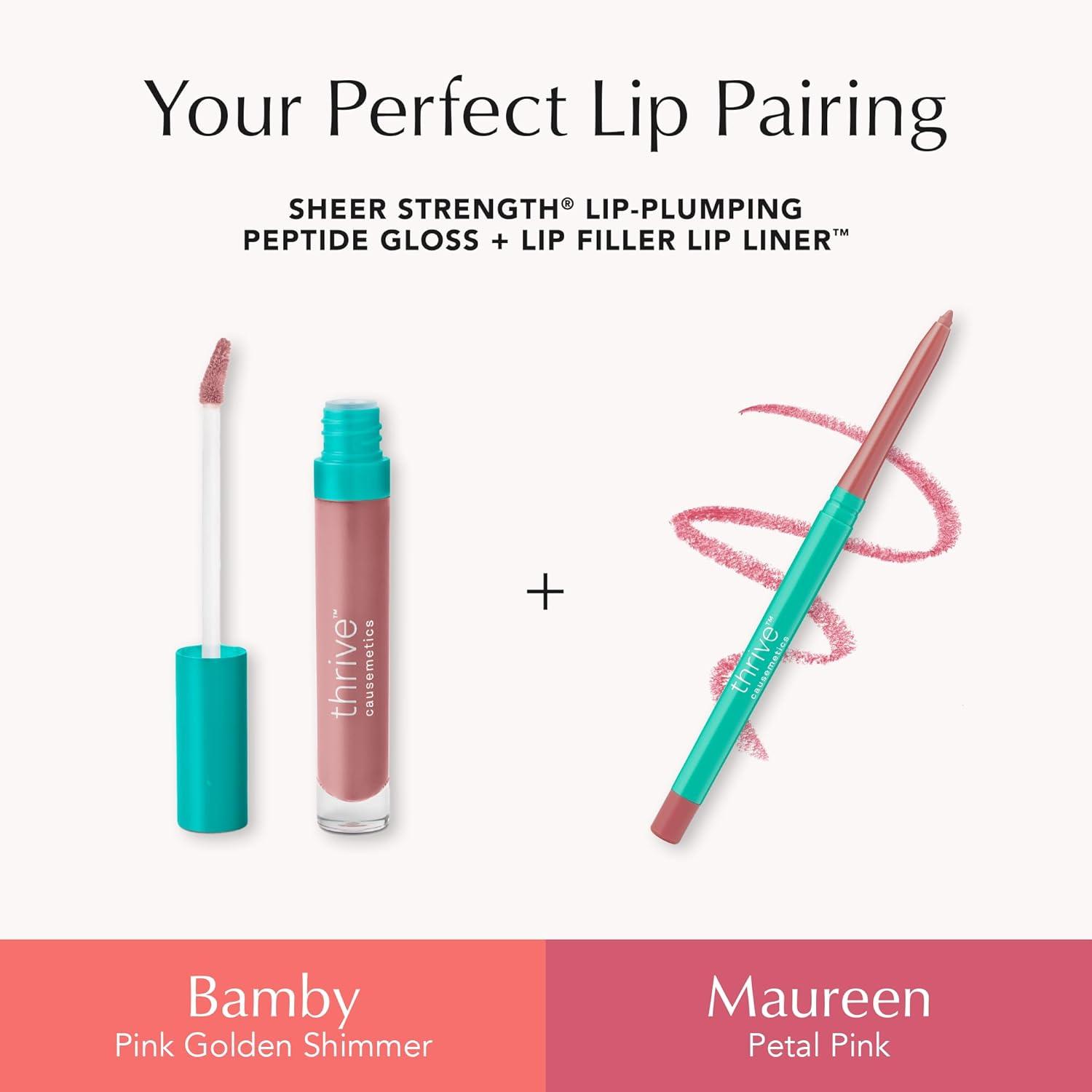 imageThrive Causemetics Lip Filler LongWearing  Plumping Lip Liner Shea Butter Hydrating Lip Plumper Retractable Lip Liner Pencil Built In Sharpener Vegan ampamp Cruelty Free Jesse Pale Rose GingerMaureen Petal Pink