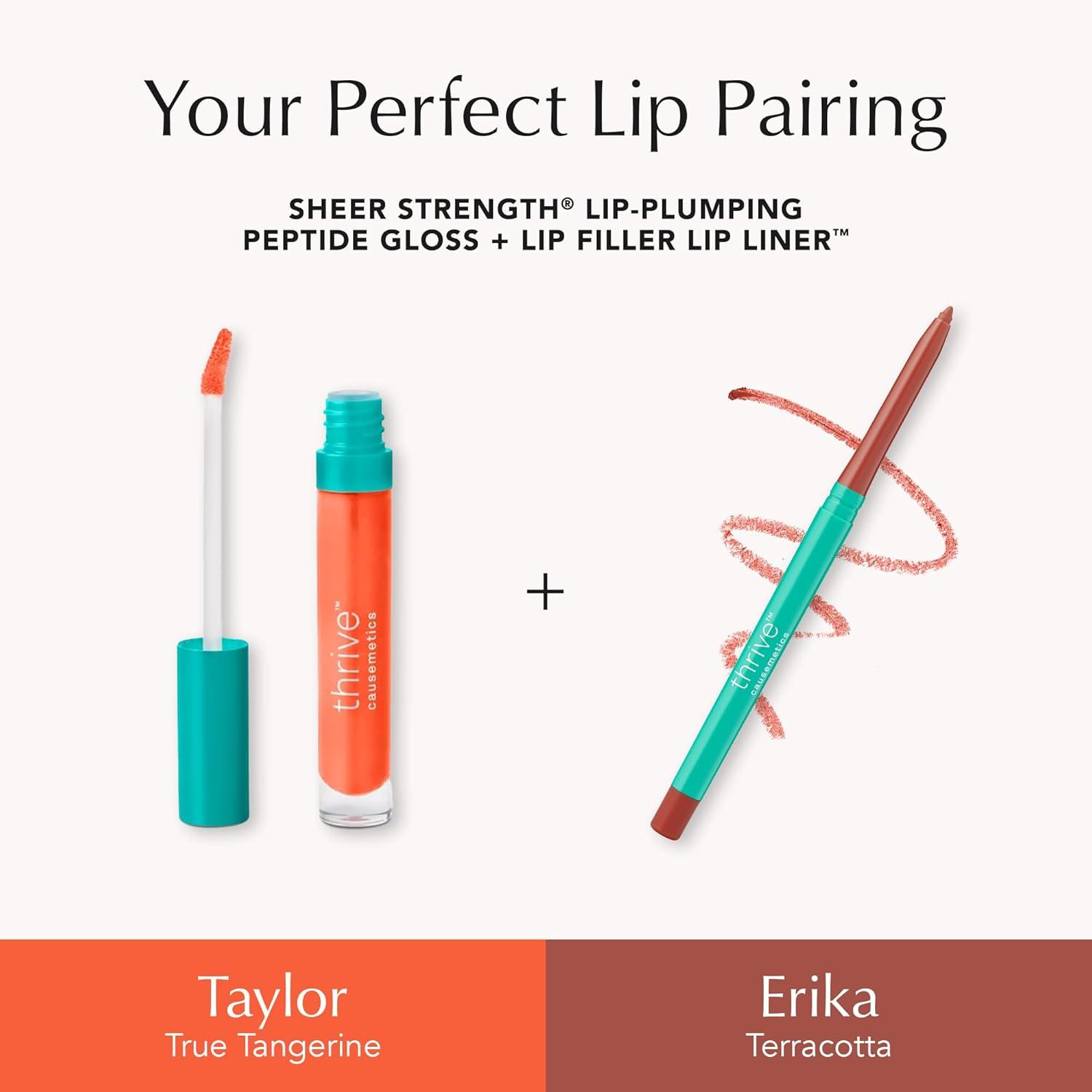 imageThrive Causemetics Lip Filler LongWearing  Plumping Lip Liner Shea Butter Hydrating Lip Plumper Retractable Lip Liner Pencil Built In Sharpener Vegan ampamp Cruelty Free Jesse Pale Rose GingerErika Terracotta