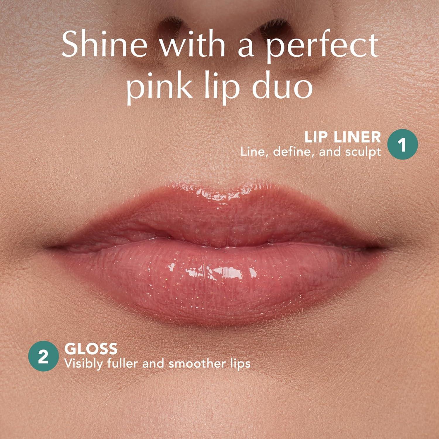 imageThrive Causemetics Perfect Pink Pout Lip Gloss ampamp Liner Bundle with Makeup Bag Sheer Strength LipPlumping Peptide Gloss ampamp LongWearing Plumping Lip Liner Vegan ampamp Cruelty Free Jo Pink Mauve