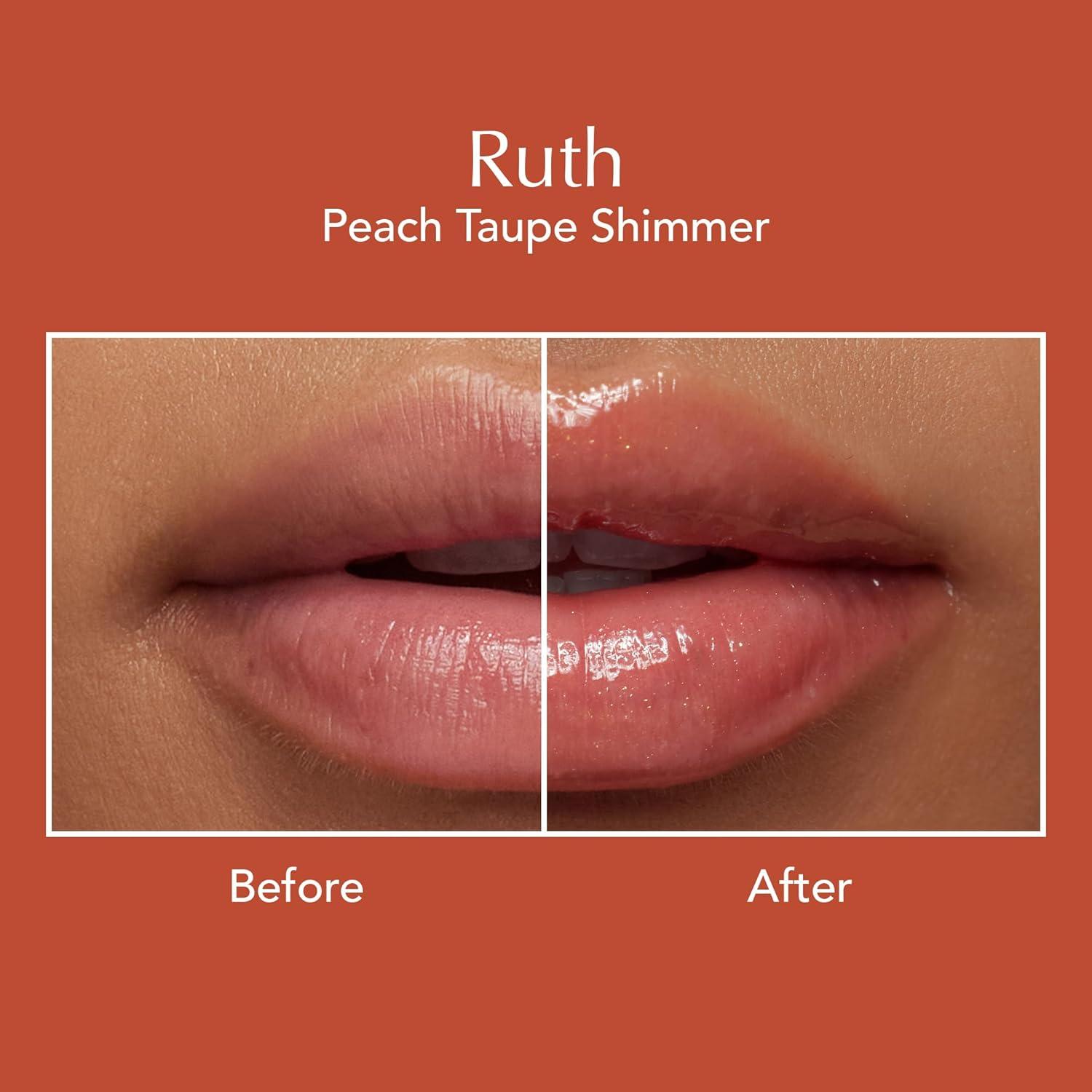 imageThrive Causemetics Sheer Strength Lip Plumping Peptide Gloss Lip Plumper with Vitamin E Peptides Plumps Smooths ampamp Hydrates Lips High Shine Vegan ampamp Cruelty Free Emily Clear ShimmerRuth Peach Taupe Shimmer