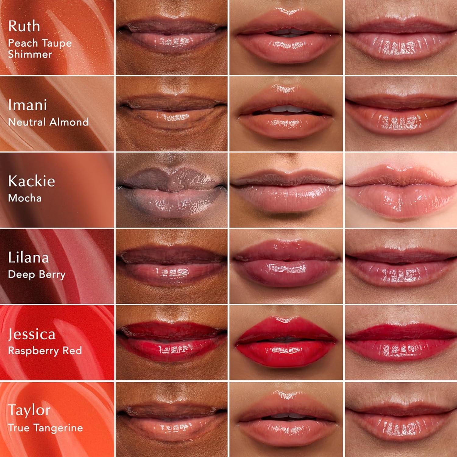 imageThrive Causemetics Sheer Strength Lip Plumping Peptide Gloss Lip Plumper with Vitamin E Peptides Plumps Smooths ampamp Hydrates Lips High Shine Vegan ampamp Cruelty Free Emily Clear ShimmerImani Neutral Toffee