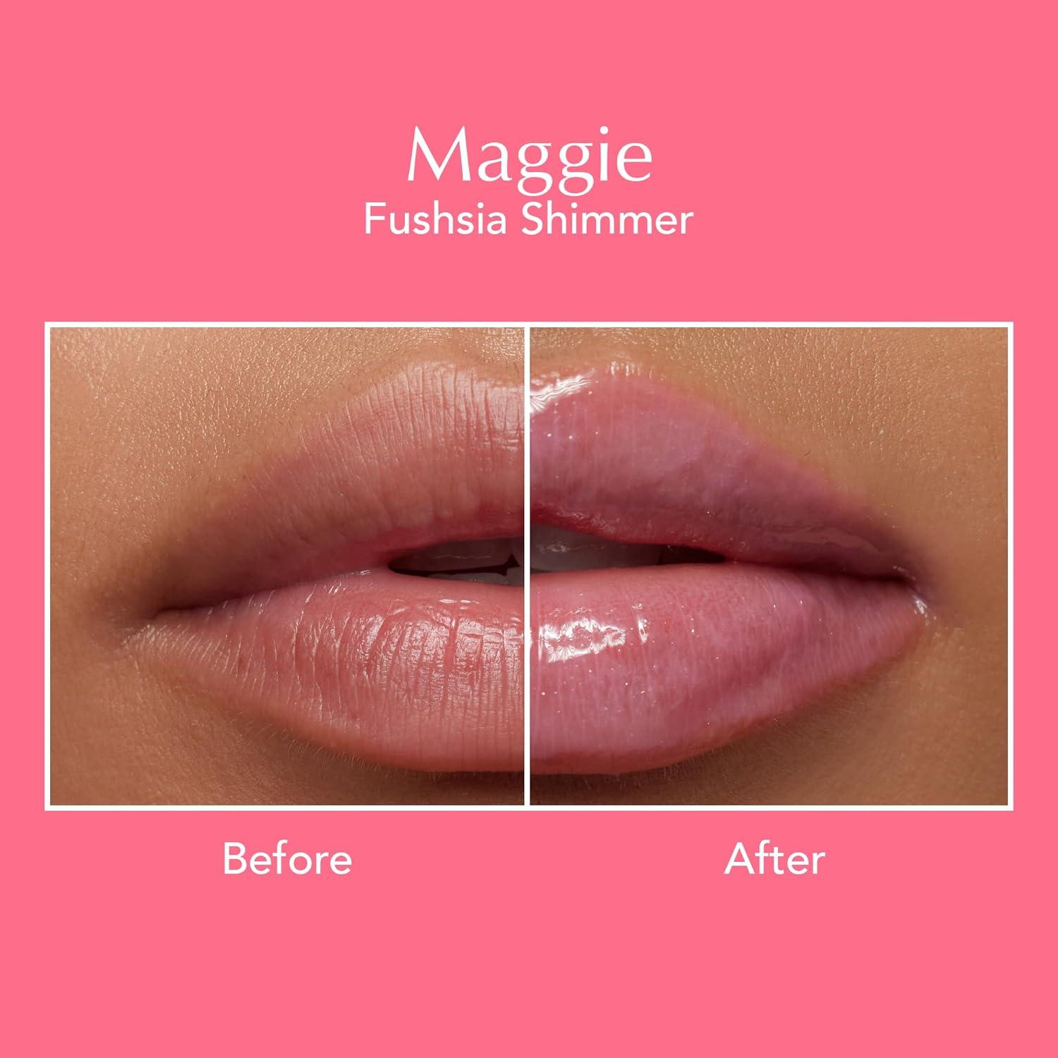 imageThrive Causemetics Sheer Strength Lip Plumping Peptide Gloss Lip Plumper with Vitamin E Peptides Plumps Smooths ampamp Hydrates Lips High Shine Vegan ampamp Cruelty Free Emily Clear ShimmerMaggie Fuchsia Pink Shimmer