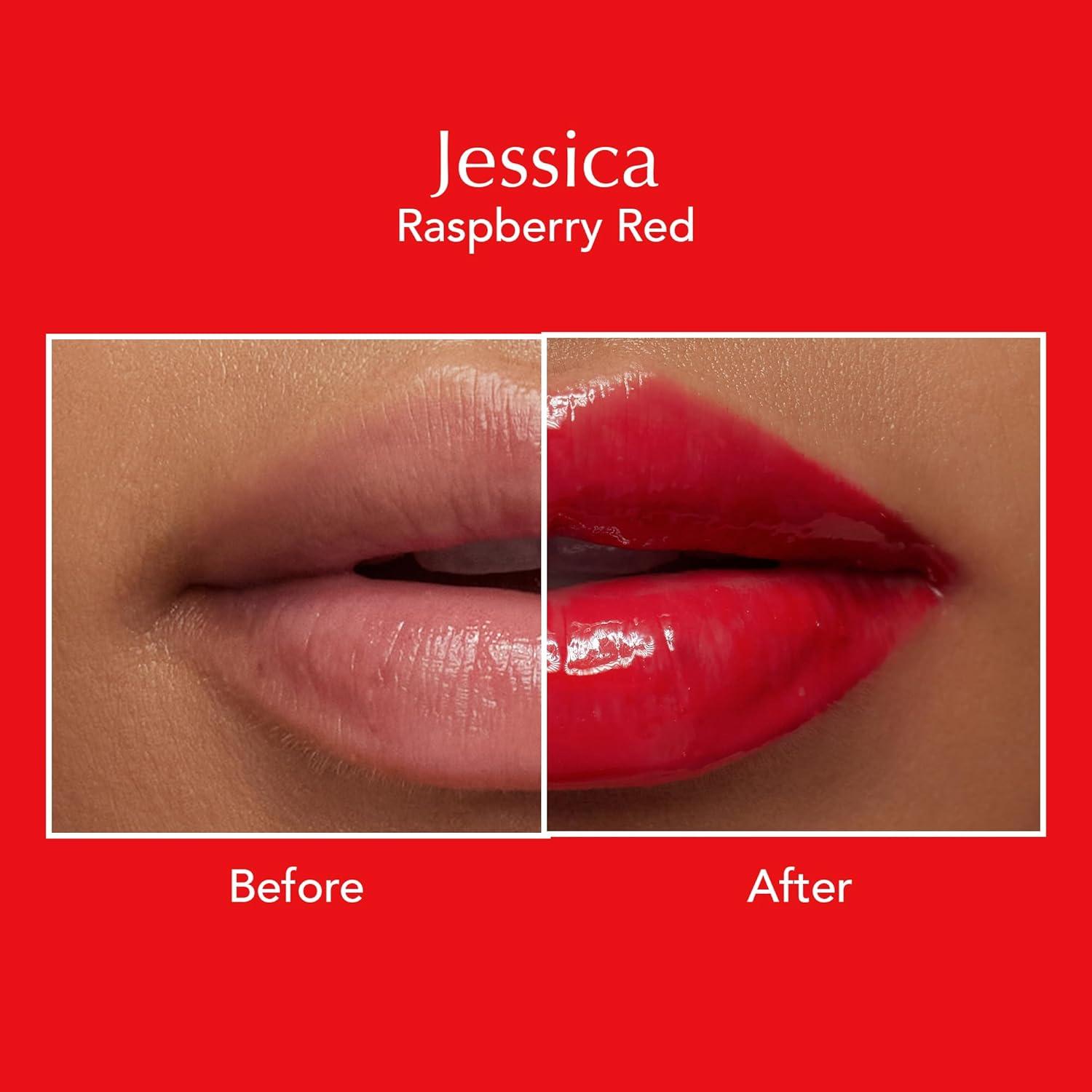 imageThrive Causemetics Sheer Strength Lip Plumping Peptide Gloss Lip Plumper with Vitamin E Peptides Plumps Smooths ampamp Hydrates Lips High Shine Vegan ampamp Cruelty Free Emily Clear ShimmerJessica Raspberry Red