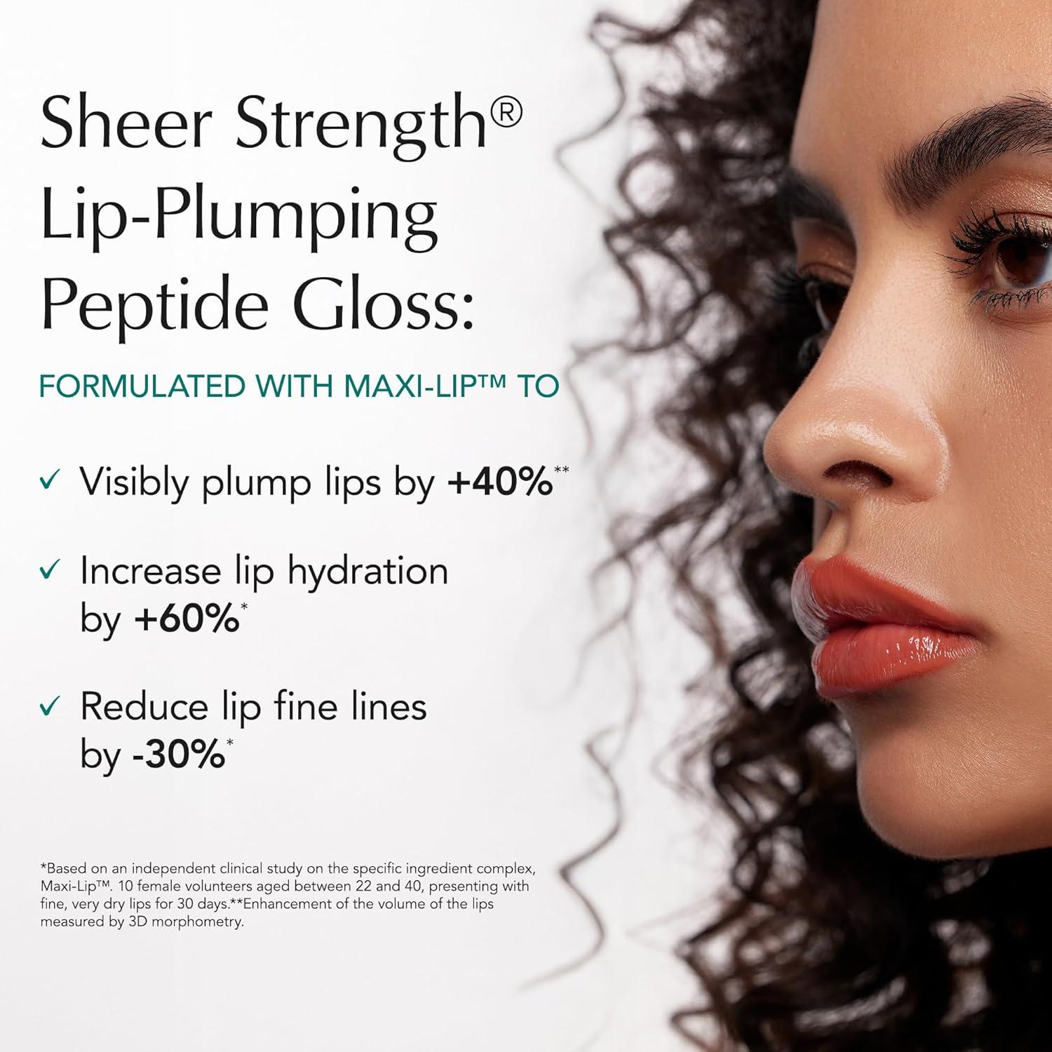 imageThrive Causemetics Sheer Strength Lip Plumping Peptide Gloss Lip Plumper with Vitamin E Peptides Plumps Smooths ampamp Hydrates Lips High Shine Vegan ampamp Cruelty Free Emily Clear ShimmerBamby Pink Golden Shimmer