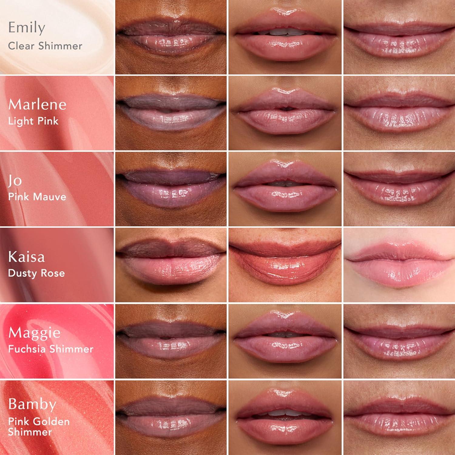 imageThrive Causemetics Sheer Strength Lip Plumping Peptide Gloss Lip Plumper with Vitamin E Peptides Plumps Smooths ampamp Hydrates Lips High Shine Vegan ampamp Cruelty Free Emily Clear ShimmerBamby Pink Golden Shimmer