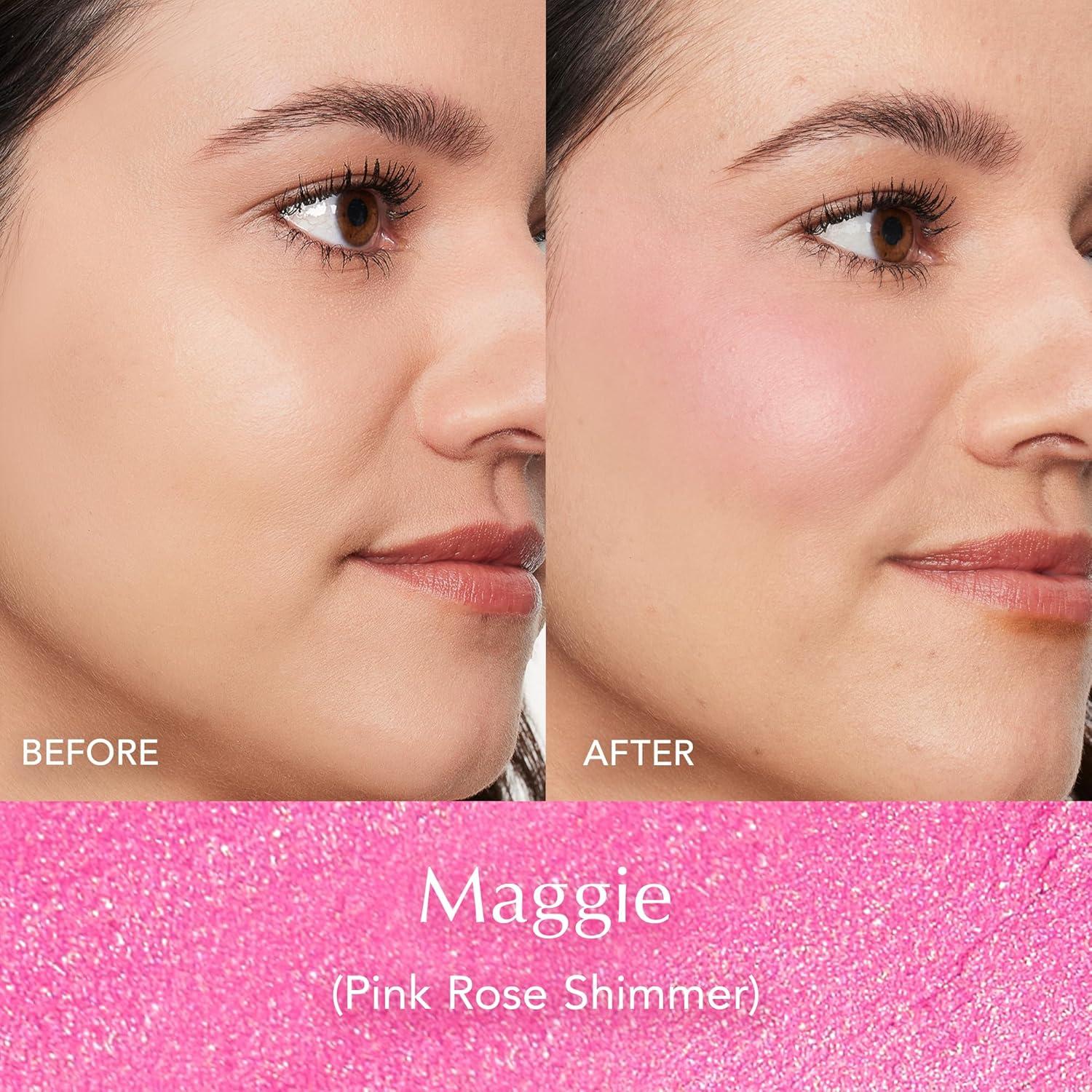 imageThrive Causemetics Triple Threat Color Stick Cream Blush Stick with Vitamin E Evening Primrose Oil Waterproof Smudge Proof Face Makeup Olivia Peachy Pink ShimmerMaggie Rose Shimmer