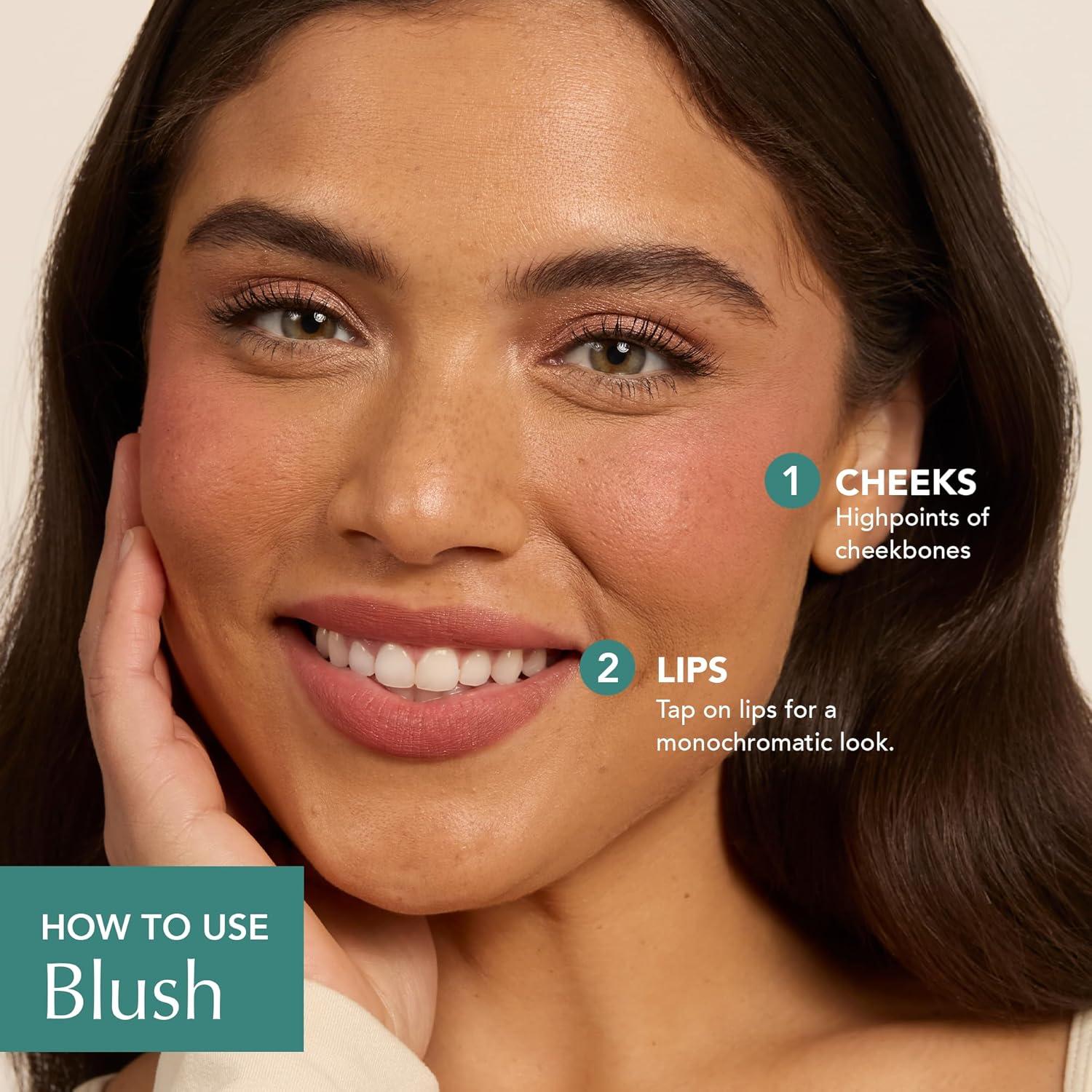 imageThrive Causemetics Triple Threat Color Stick Cream Blush Stick with Vitamin E Evening Primrose Oil Waterproof Smudge Proof Face Makeup Olivia Peachy Pink ShimmerMaggie Rose Shimmer