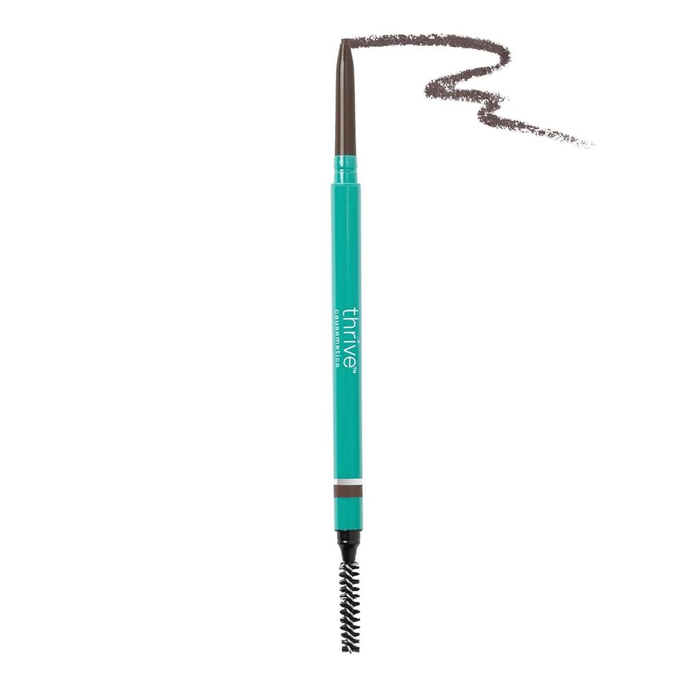 imageThrive Causemetics Infinity Waterproof Eyebrow Pencil Retractable Brow Pencil with Hyaluronic Acid ampamp Shea Butter Dual Ended Eyebrow Brush Spoolie Fine Tip Vegan ampamp Cruelty Free Nan CharcoalSerena Deep Brown