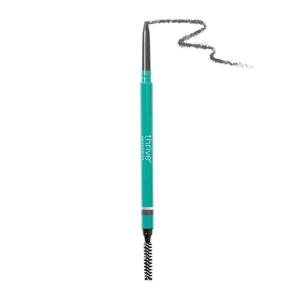 imageThrive Causemetics Infinity Waterproof Eyebrow Pencil Retractable Brow Pencil with Hyaluronic Acid ampamp Shea Butter Dual Ended Eyebrow Brush Spoolie Fine Tip Vegan ampamp Cruelty Free Nan CharcoalNan Charcoal