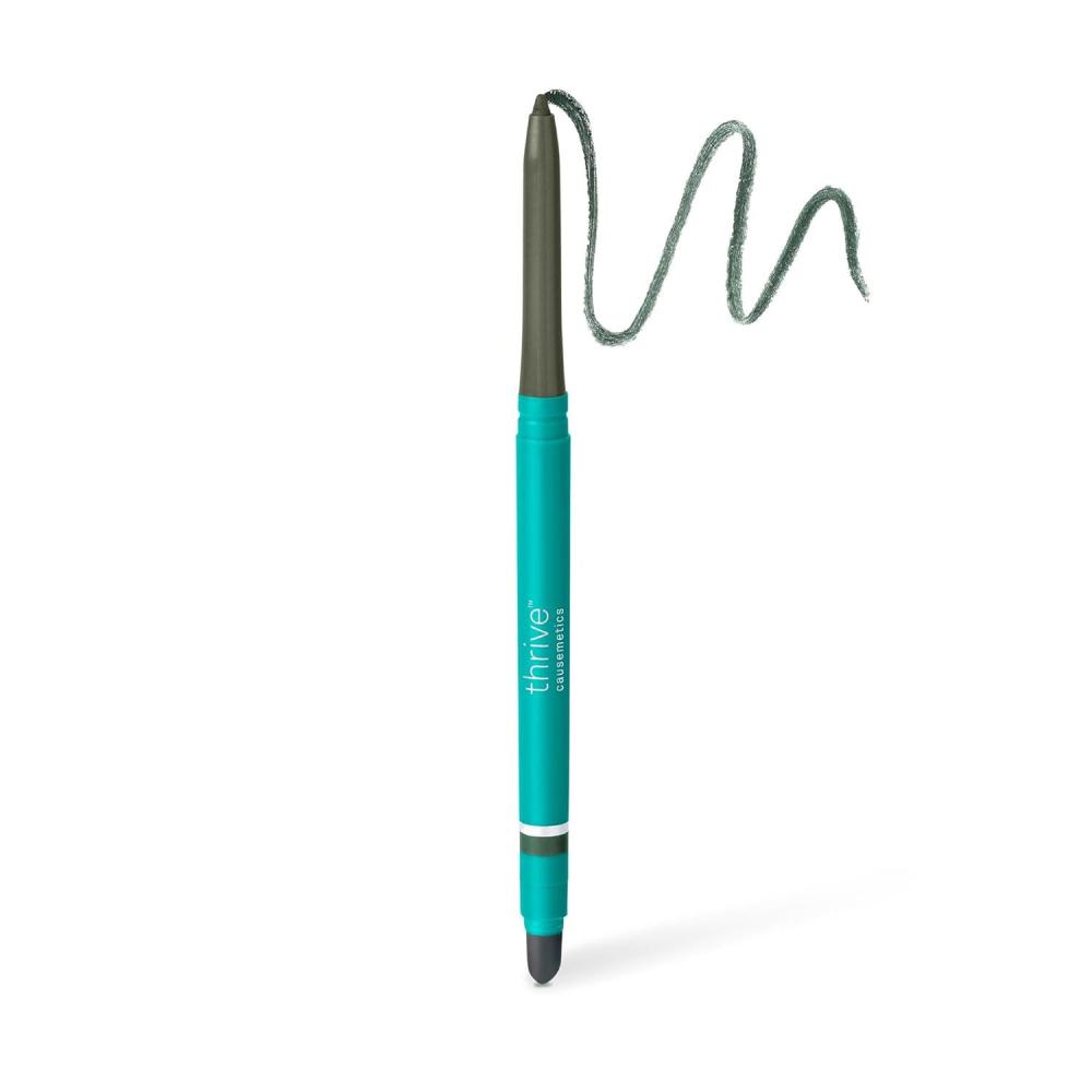 imageThrive Causemetics Infinity Waterproof Eyeliner Pencil Built In Sharpener ampamp Smudge Tip Long Lasting Smudge Proof Hyaluronic Acid ampamp Shea Butter Vegan ampamp Cruelty Free Lizzie Moss Green MatteLizzie Moss Green Matte