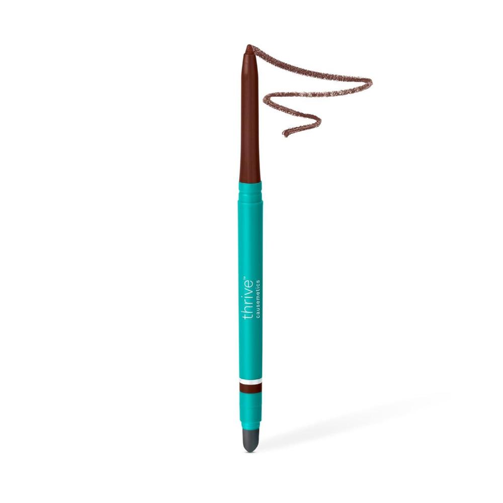 imageThrive Causemetics Infinity Waterproof Eyeliner Pencil Built In Sharpener ampamp Smudge Tip Long Lasting Smudge Proof Hyaluronic Acid ampamp Shea Butter Vegan ampamp Cruelty Free Lizzie Moss Green MatteNalie Chocolate Brown Shimmer