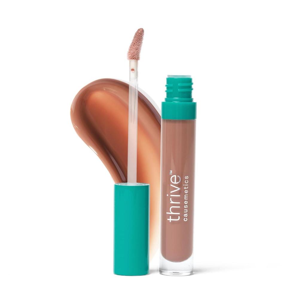 imageThrive Causemetics Sheer Strength Lip Plumping Peptide Gloss Lip Plumper with Vitamin E Peptides Plumps Smooths ampamp Hydrates Lips High Shine Vegan ampamp Cruelty Free Emily Clear ShimmerKackie Mocha