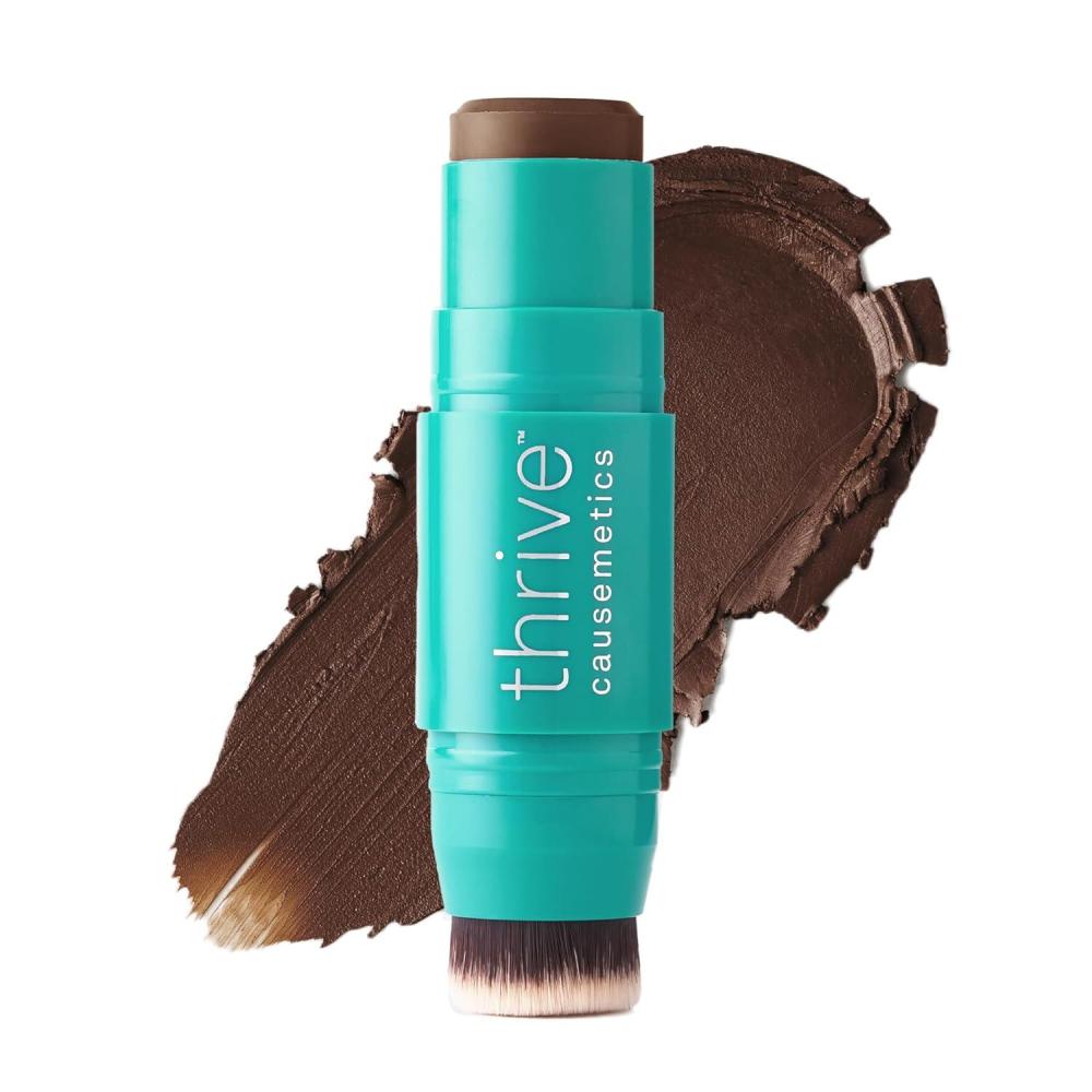 imageThrive Causemetics Triple Threat Color Stick Cream Bronzer ampamp Contour Stick with Vitamin E Evening Primrose Oil Waterproof Smudge Proof Face Makeup Anita Light Medium NeutralAdrienne Deep Tan Neutral