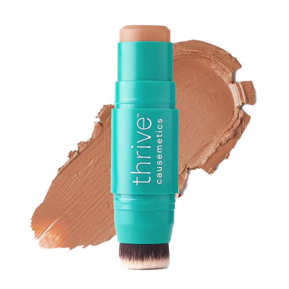 imageThrive Causemetics Triple Threat Color Stick Cream Bronzer ampamp Contour Stick with Vitamin E Evening Primrose Oil Waterproof Smudge Proof Face Makeup Anita Light Medium NeutralRhea Light Golden