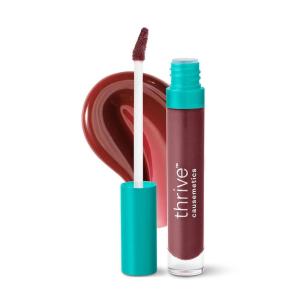 Thrive Causemetics Sheer Strength Lip Plumping Peptide Gloss, Lip Plumper with Vitamin E, Peptides, Plumps, Smooths & Hydrates Lips, High Shine, Vegan & Cruelty Free, Emily (Clear Shimmer)(Liliana (Deep Berry))