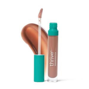 Thrive Causemetics Sheer Strength Lip Plumping Peptide Gloss, Lip Plumper with Vitamin E, Peptides, Plumps, Smooths & Hydrates Lips, High Shine, Vegan & Cruelty Free, Emily (Clear Shimmer)(Kackie (Mocha))