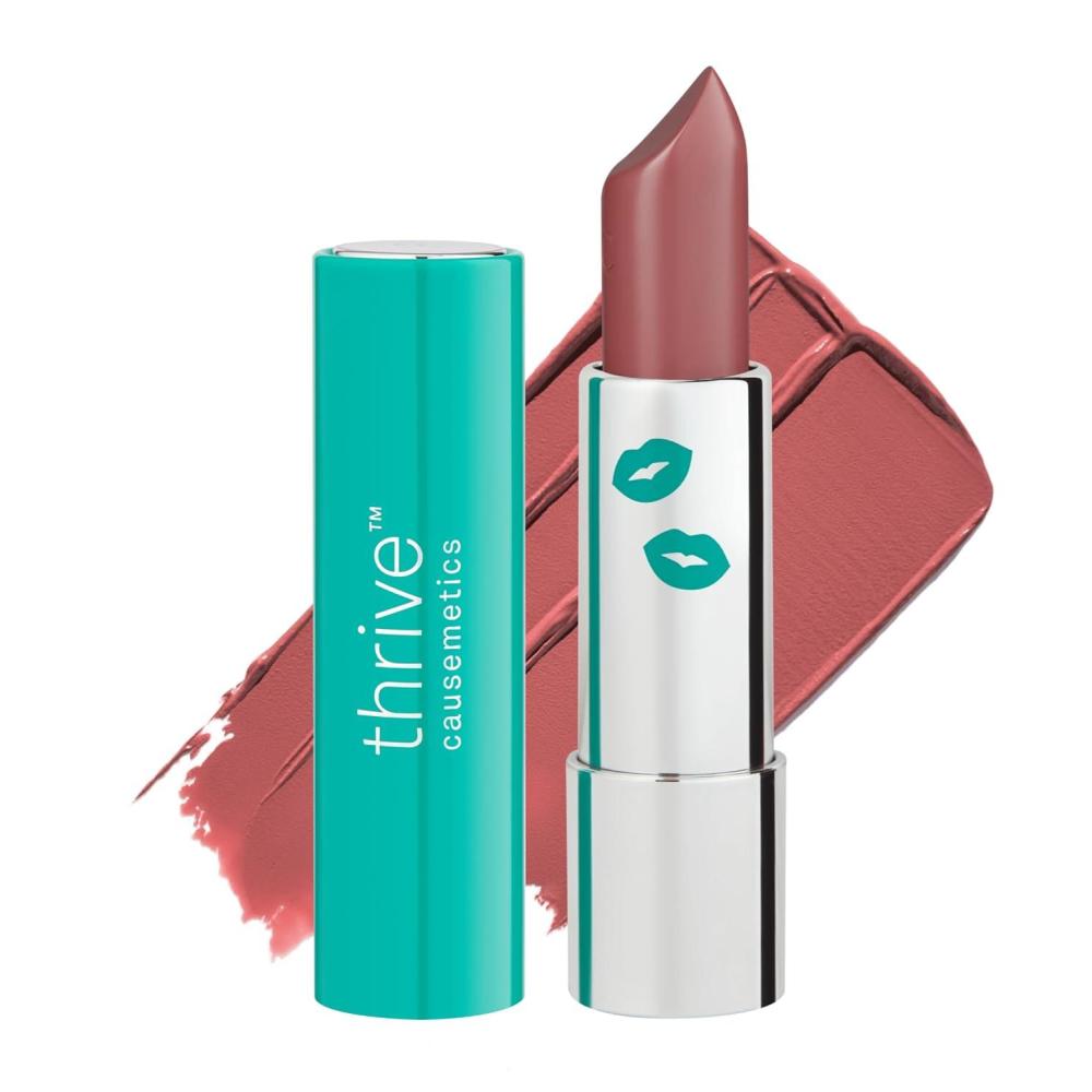 imageThrive Causemetics ImpactFULL Smoothing Lipstick Moisturizing Lip Makeup Essential with Vitamin E Lightweight Creamy Lipstick for Women Long Lasting Vegan Shade Jenni Pink MauveIlene Natural Rose