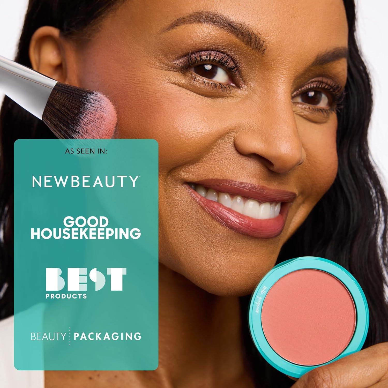 imageThrive Causemetics Dream Chaser Reviving Powder Blush Moisturizing Blush Makeup Essential with Vitamin E for Women Long Lasting Lightweight Face Makeup Vegan Shade Destinae Coral ShimmerHeather Neutral Spice Matte