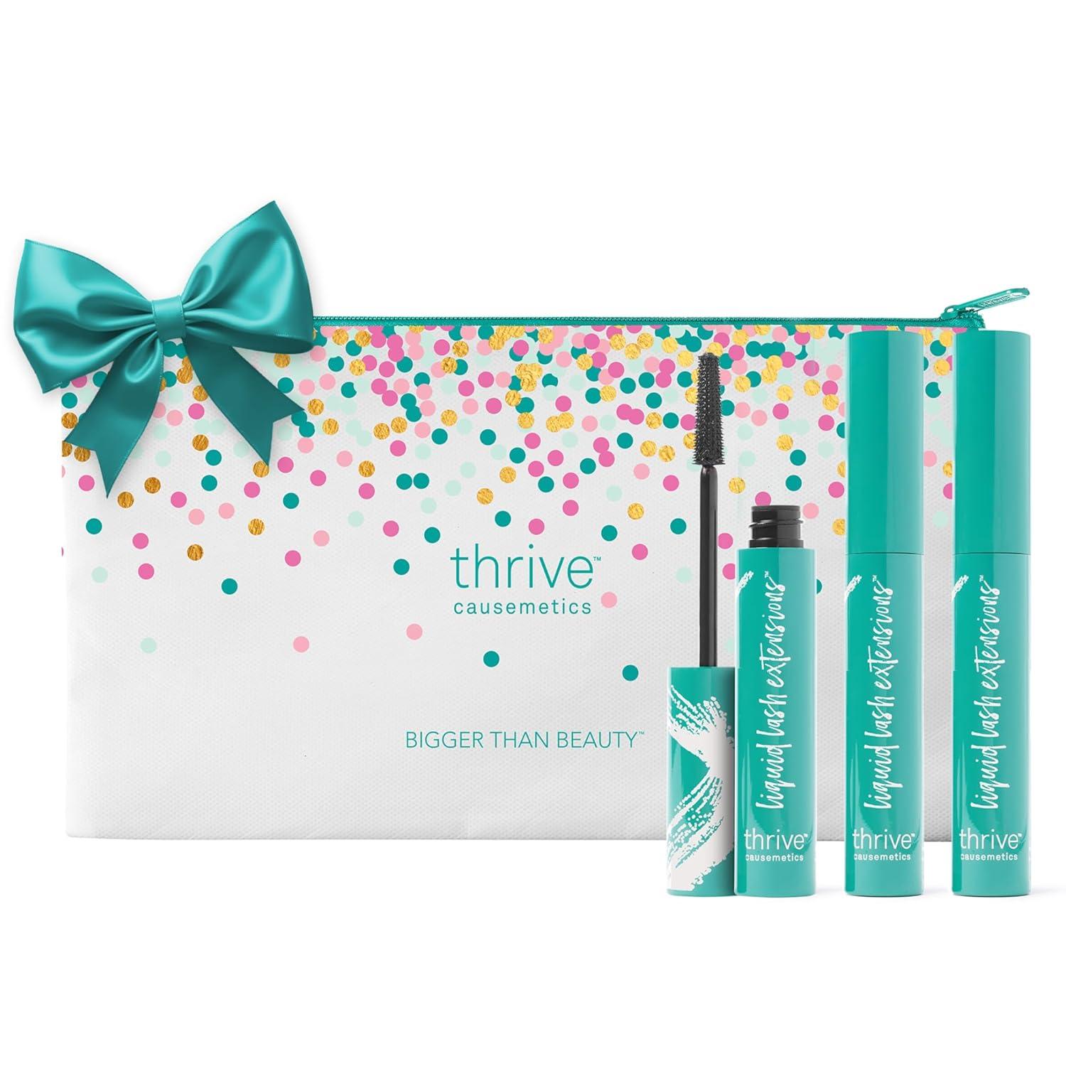 imageThrive Causemetics Liquid Lash Extensions Mascara 3 Pack Tubing Thrive Mascara Lengthening Volumizing ampamp Curling Smudge Proof No Clumping or Flaking Vegan ampamp Cruelty Free Whitney Charcoal GreyBrynn Rich Black